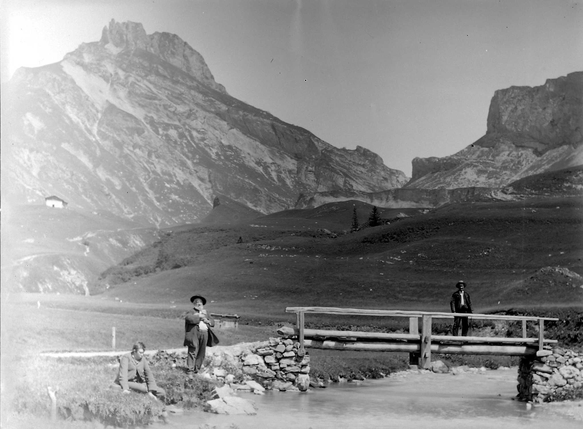 Vallée de Roselend et le Roc du Vent vers 1885.